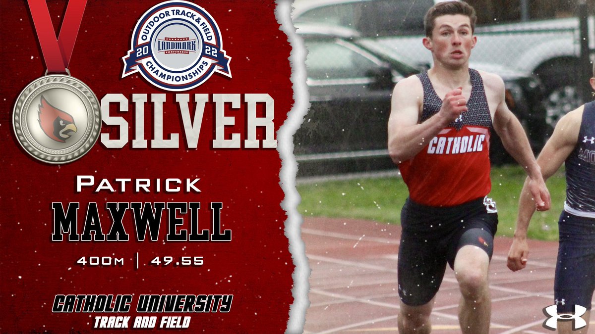 CatholicU_XCTF's tweet photo. Congrats to Patrick Maxwell for taking home the Silver in the Men's 400m at the 2022 Landmark Conference Outdoor Track and Field Championships! #catholicutf #silver #runnerup #landmarkconference #400m https://t.co/TwB3GqW6Ow