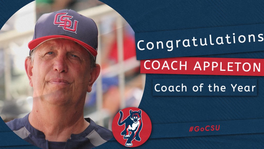 A special congratulations our head coach on being a Peach Belt Coach of the Year Greg Appleton!
#GoCSU🐾