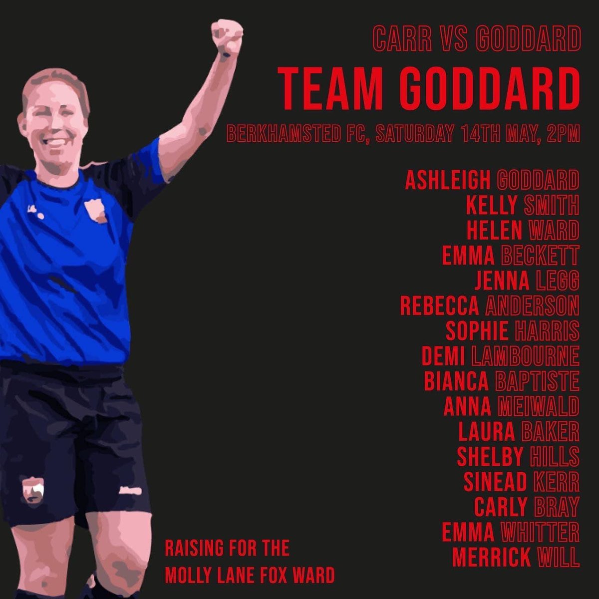 Biffy91's tweet photo. I will be playing in this charity match on Saturday. Raising money for the Molly Lane Fox Ward. This ward helped both @carr9166 and @AshJG92 in there recovery from brain injuries. Please come along and show your support. Berkhamsted Fc. 14.00 kick off โฝ๏ธ #TeamCarr https://t.co/q3aVNoD1DY