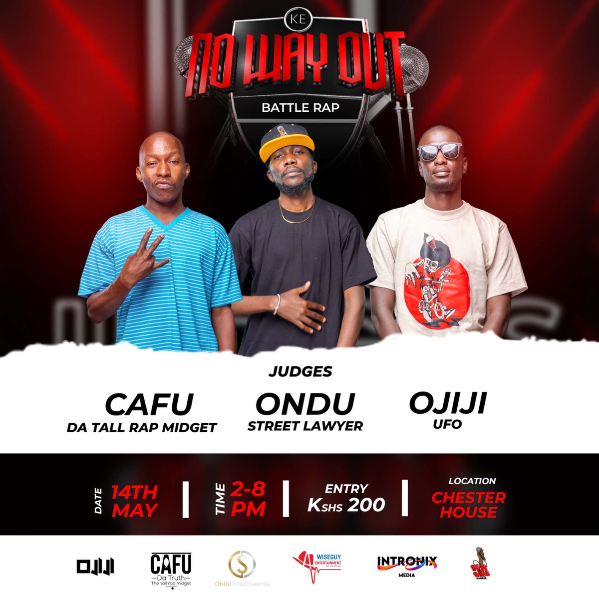 MgengeNoxium's tweet photo. Judges kwa #nowayout watakuwa @ondustrtlawyer @TallRapMidget na @ojijiUFO pia @Verkeys1 atakuwa na clady so hit him up mletewe nguo na sneakers, Tukimalizia tunaingia booth kuwaletea one of a kind Cypher ๐ฅ. https://t.co/ScU6CRd5Bw