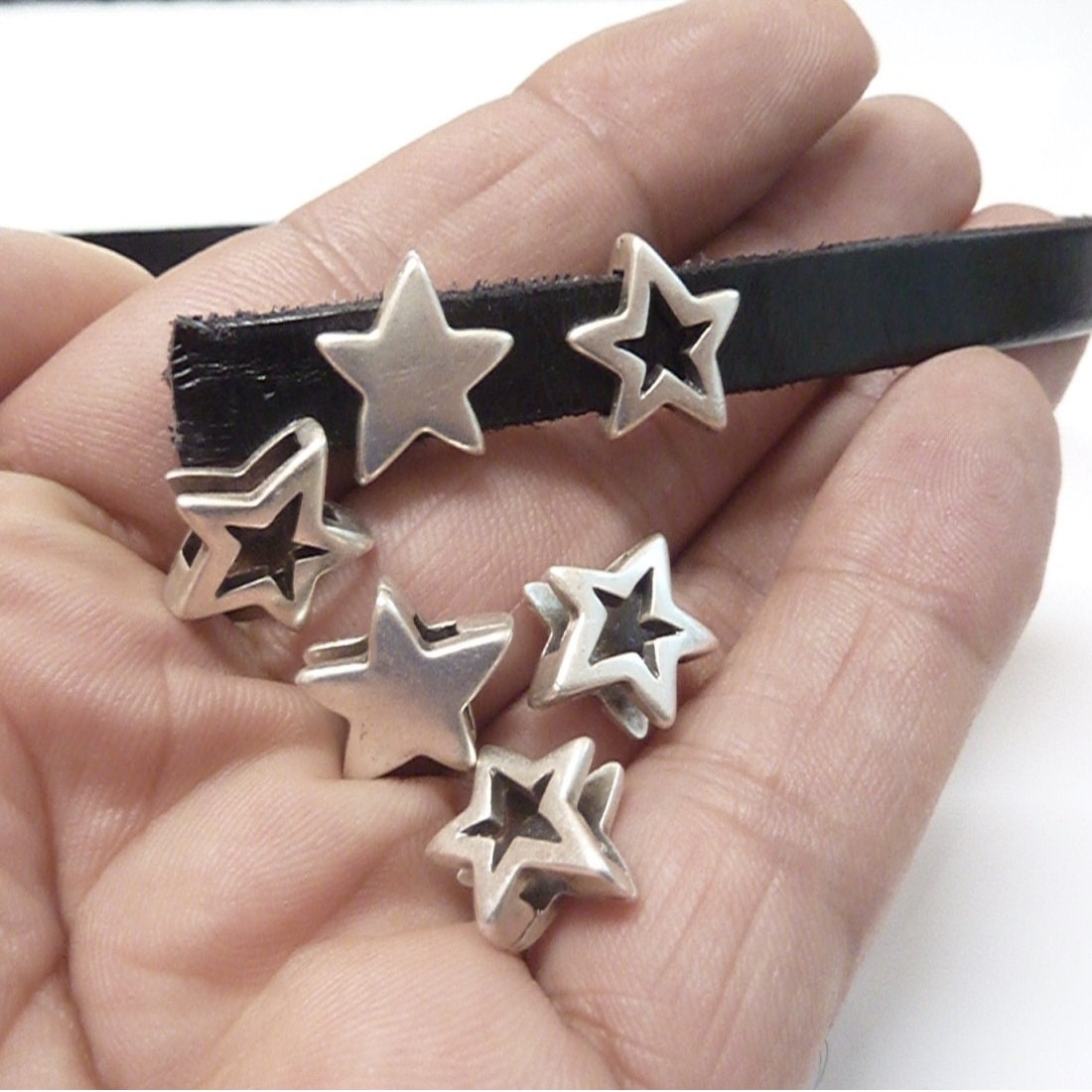 Excited to share the latest addition to my shop: Star Slider Beads for Flat Leather and Cord Bracelet, Antique Silver Plated etsy.me/3FFeoqN #silver #valentinesday #beading #starscelestial #friendshipbracelet #braceletconnectors #forbracelet #braceletcomponent