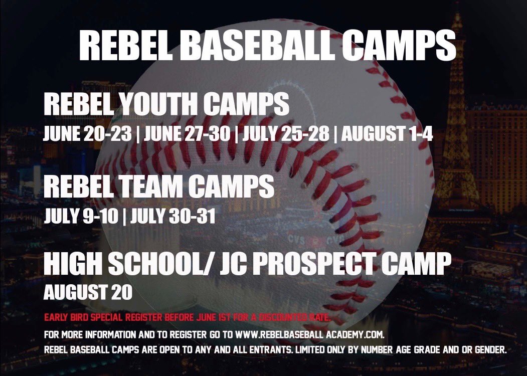 VanderhookCory's tweet image. Summer is just around the corner. Great opportunity to sharpen your skills &amp;amp; be seen/instructed by the #Rebels staff.