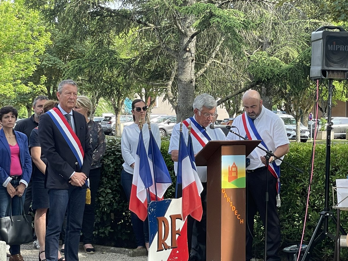 JeanLucLAGLEIZE's tweet photo. Aujourd’hui #Garidech commémore le 77ème anniversaire de la #Victoire contre la barbarie nazie, la fin d’une guerre meurtrière fratricide. Hommage à ceux qui ont lutté, donné leur vie pour que la #France 🇫🇷 soit libre et l’ #Europe 🇪🇺en #paix #8mai1945 https://t.co/OJBhRtIlwU