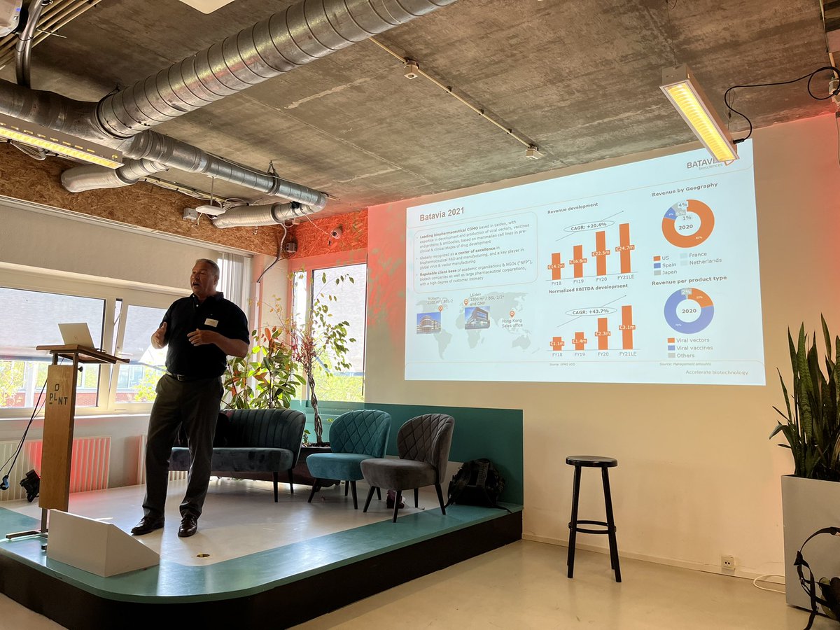 Menzo Havenga talking about the recent developments of <a href="/Batavia_Bio/">Batavia Biosciences</a> at the Science meets Business Cafe at <a href="/PLNT_Leiden/">PLNT Leiden</a>