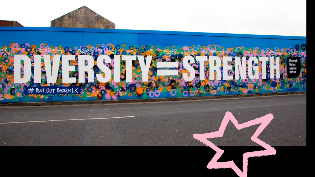LKagainstracism's tweet photo. Have you seen our mural in Limerick? Groups dedicated to integrating migrants in Limerick came together to send this message of solidarity

Help us Root Out Racism in Limerick by talking about racism on #WorldDiversityDay, May 21. 

More: https://t.co/syTupmejYG

#RootOutRacismLK https://t.co/GGsZurkXV7