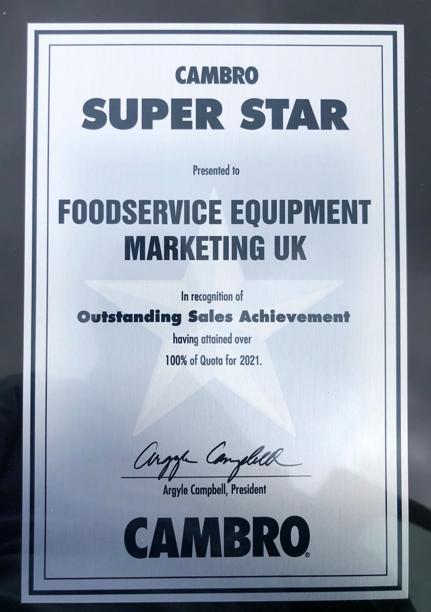 FEM_UK's tweet photo. We are delighted to announce that we have just been awarded a @Cambro1 Superstar Award for 'Outstanding Sales Achievement for 2021! A massive well done to the whole team 🙌🥳 
#cambro #cambrouk #cambrosales #whenhardworkpaysoff https://t.co/NxNTZbk8xg