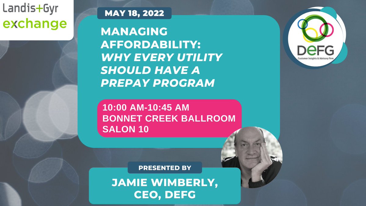 defgllc's tweet photo. #DEFG is excited to connect with the @landisgyr community at Exchange 2022, in Orlando next week.

Wondering "why prepay, why now?" Don't miss our session &amp; see why consumer interest in prepay energy, is at an all-time high, with younger customers in particular.

#energy #utility https://t.co/PBLmTvW92t