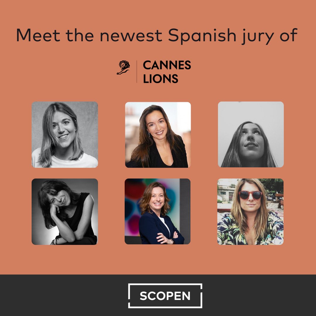 SCOPEN_es's tweet photo. Seis mujeres se añaden a la lista de jurados españoles de @Cannes_Lions!👇 https://t.co/rVxZff2s1q 

Paloma Adrien @mccann_mw / María Álvarez @and_partnership / @evabedon @ladespensa / Marta Caseny @HavasGroupES / @luisagarcia @LlorenteyCuenca / Carla Genoud @mamma_team https://t.co/0yIIuRqE1V