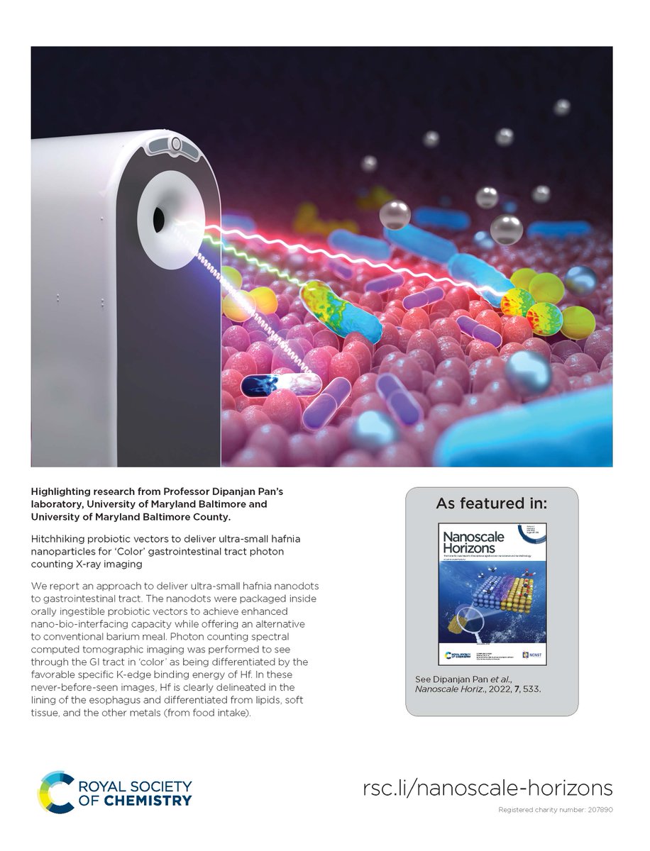 nanoscale_rsc's tweet photo. This #NanoscaleHorizons cover highlights hafnia nanoparticles encapsulated in probiotics for gastrointestinal tract imaging using photon counting color-computed tomography! @ProfDipanjanPan @BioMeDHs @FOstadhossein @MoitraParikshit 👇
https://t.co/gAbnt54wXt https://t.co/qtfHlLU8pT