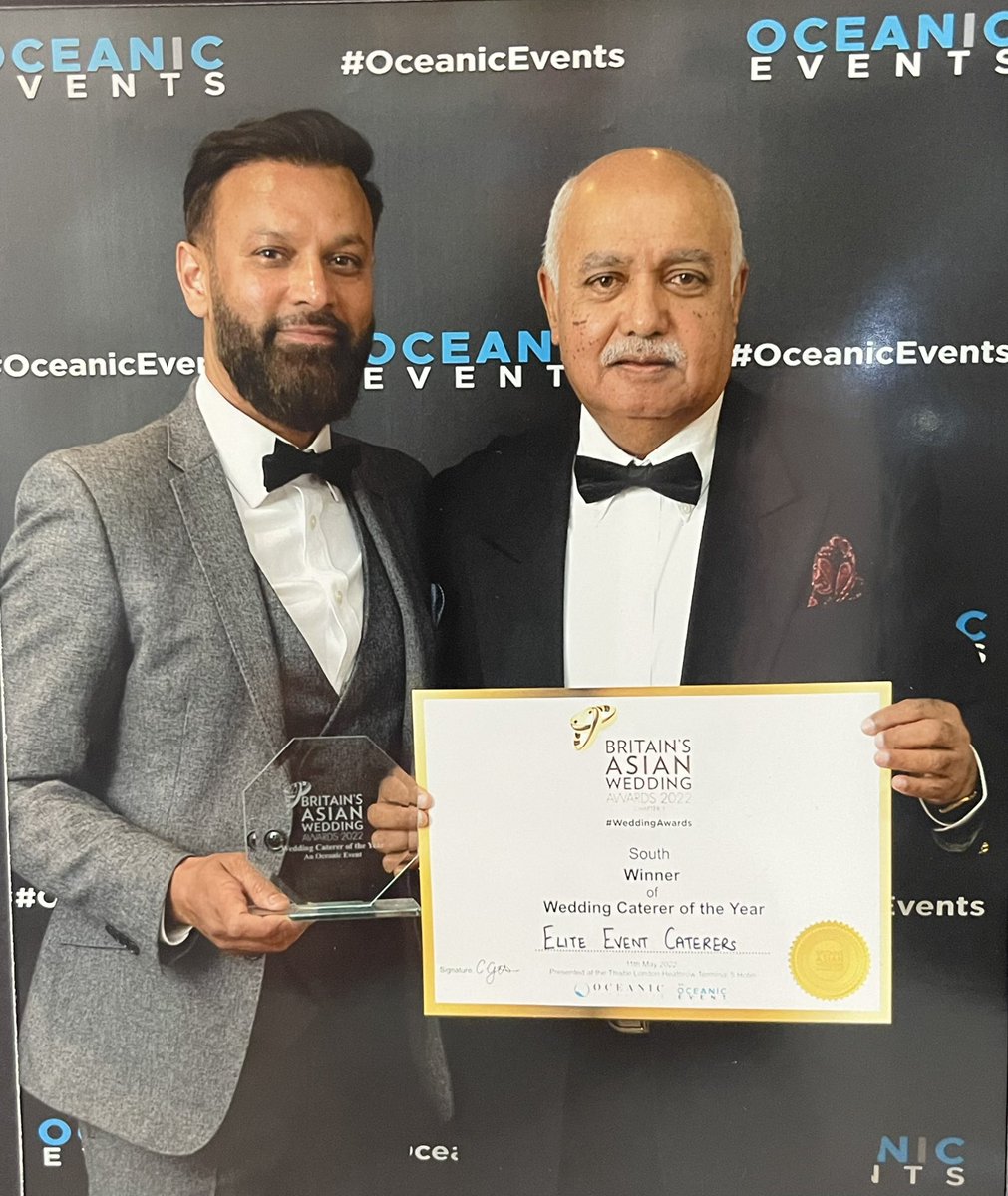 InfoEliteEvent's tweet image. We like to announce that we have won the Britain’s Asian Awards Caterer of the Year 2022 .. #WeddingAwards #Awards #oceanconsulting
