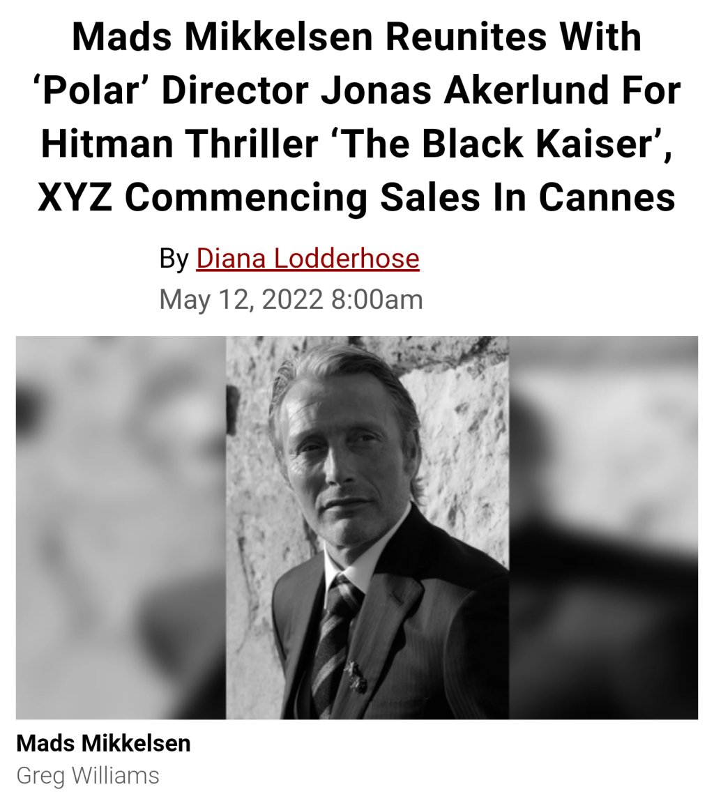 The Black Kaiser: Mads Mikkelsen reuniting with Polar director Jonas  Akerlund for a hitman thriller