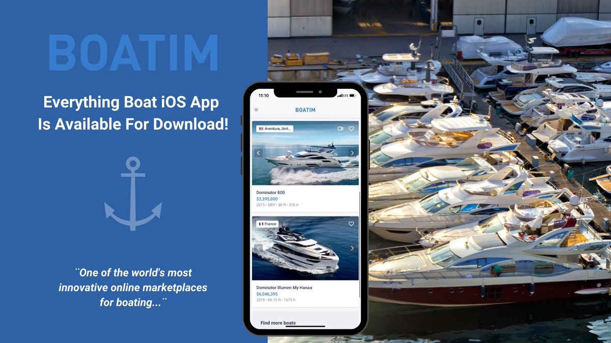 boatim's tweet photo. The new Everything Boat iOS app is already available! 🛥️ 🚤 ⛵​
​
Download it on the App Store and get ready to explore our international boat marketplace right from your fingertips 🤳 ➡️ https://t.co/uMUPqNPU7r​
​
#boats #boating #lifeisbetteronthewater https://t.co/1k5p6oTqqJ