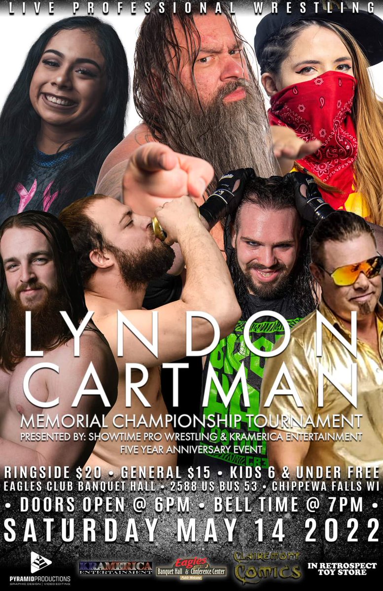 KylePro4's tweet photo. 🚨SATURDAY NIGHT🚨 
Lyndon Cartman Memorial Championship Tournament Round 1
🏠 Eagle's Club Chippewa Falls WI 
🚪 6PM 🔔 7PM 
I'm good boot off @RealBrockHall eye liner off and the continue on to the tournament!
#TheMissingPiece https://t.co/T6KnZtuGeV