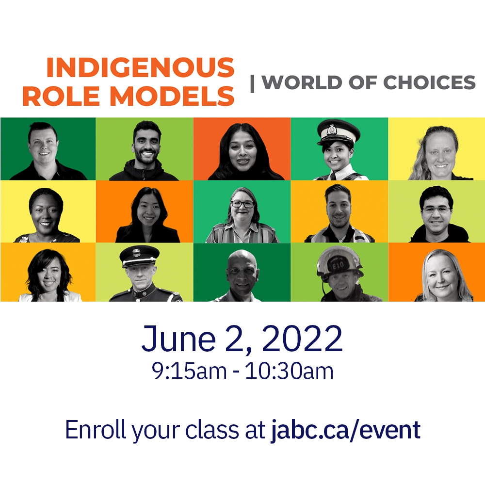 Career Education Society of BC (@cesbc_ca) on Twitter photo Ahead of #NationalIndigenousPeoplesDay, <a href="/JA_of_BC/">JA British Columbia</a> is hosting an event on #Indigenous #RoleModels on June 2, 2022. Join the event to hear from many insightful and inspiring speakers!
Educators can enroll their classes in the FREE event at jabc.ca/event/ Ahead of #NationalIndigenousPeoplesDay, <a href="/JA_of_BC/">JA British Columbia</a> is hosting an event on #Indigenous #RoleModels on June 2, 2022. Join the event to hear from many insightful and inspiring speakers!
Educators can enroll their classes in the FREE event at jabc.ca/event/