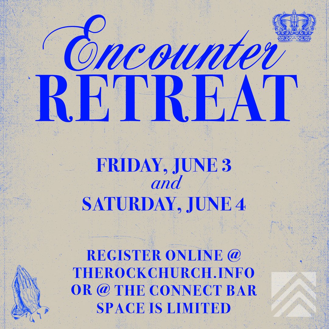 Encounter Retreat is an overnight experience open to all ages. This is a time to grow in your faith and gain a deeper understanding of how to claim freedom and establish your authority in Christ &amp; His word. 

Registration Details
$15 per person / $25 per couple; there are lim