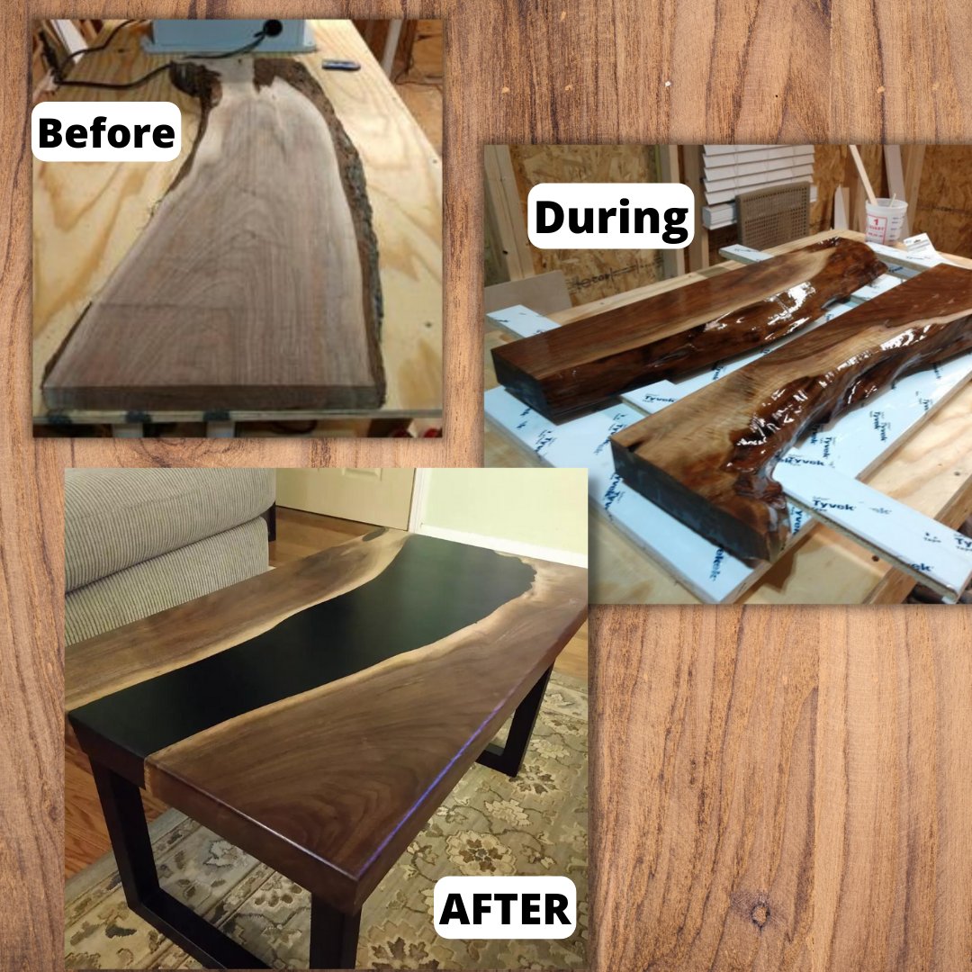 TheLumberShack1's tweet image. We love to see progression shots! This is a look at @phillipsumners83 AKA &quot;The Old Place&quot; black walnut coffee table.

#Shoutout #woodworking #blackepoxy #blackwalnut #love #art #design #woodworking #smallbusiness #liveedgeslabs #coffeetable #rivertable #resin #epoxy #resindesign