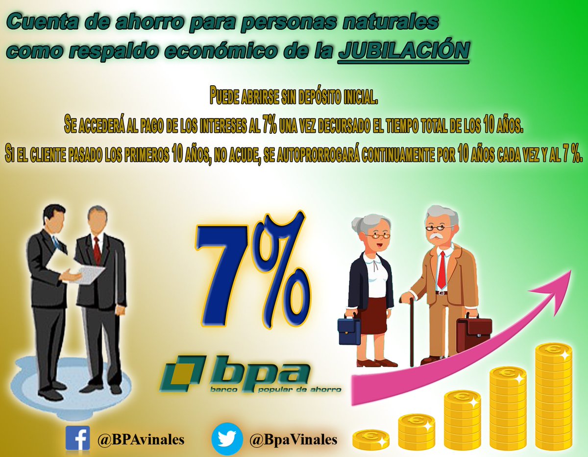 BpaVinales's tweet photo. 🏦 Tener una cuenta en el banco le permite rentabilizar su dinero y aporta seguridad para su futuro.
#BancoPopulardeAhorro
#SomosLaBancaYHacemosNación
#VamosPorMás
#Rumboal39AniversriodelBPA
😉 Esperamos por usted!!! @CubaBPA @bpa_rio @BpaVinales @Greicher_Sol @NiurkaCoste https://t.co/WzJ1EaTVp2