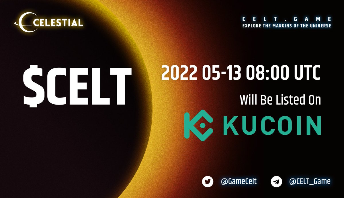 GameCelt's tweet photo. 🚨Big Listing Announcement🚨

🔥We are thrilled to be announced that $CELT (ERC-20) is being listed on one of the Biggest #CEX @kucoincom💥

⏰Date: 2022-05-13 08:00 UTC

#Metaverse #celt #CEX #Gamefi https://t.co/n9FHWwMlqz