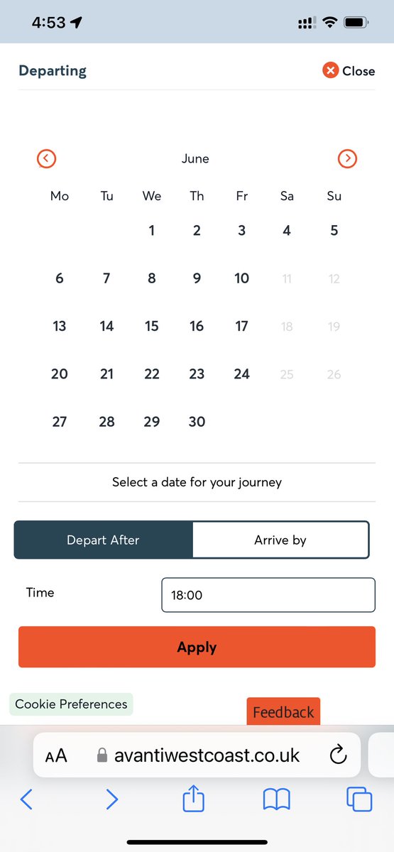 JM_discover's tweet photo. @AvantiWestCoast Still unable to buy tickets London to Manchester on weekends in June after the first weekend. Can you explain when this will be fixed? Thanks https://t.co/v4Amuea1Eb