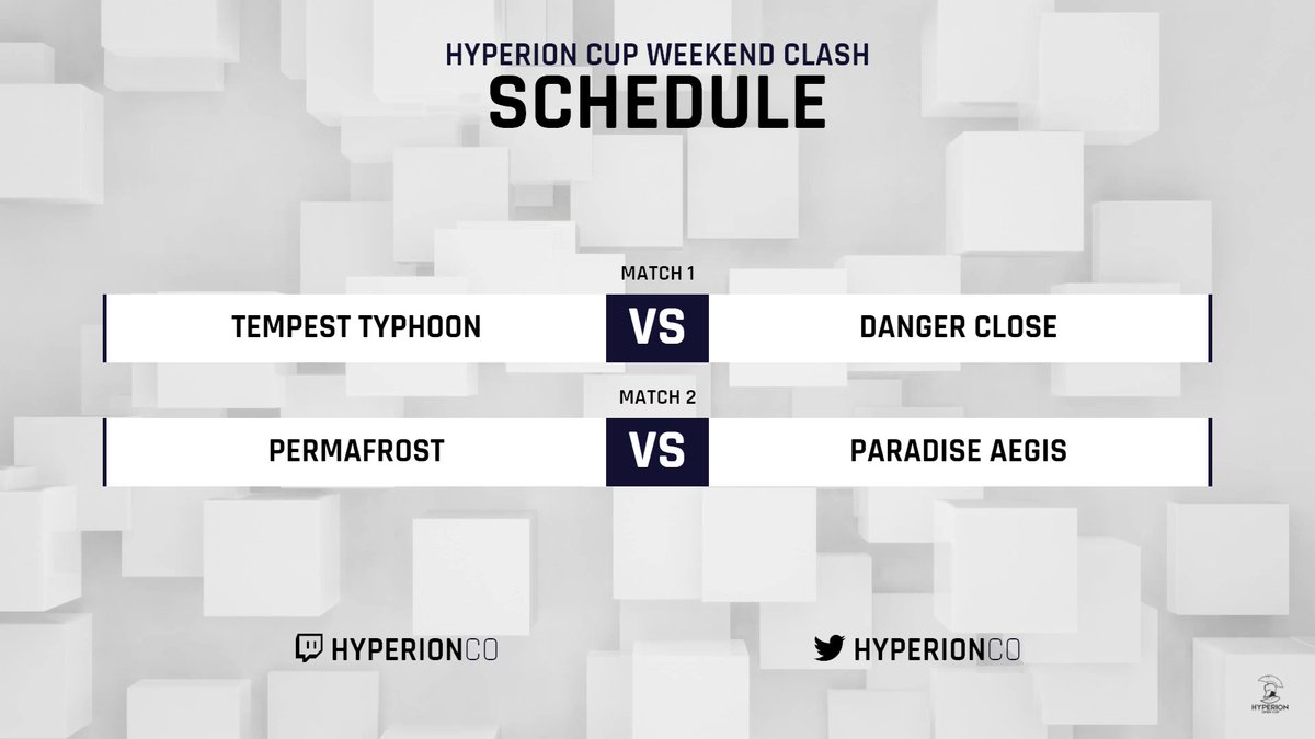 Surprise! We've got some of your favorite Hyperion Cup teams in action on the Overwatch 2 PVP Beta! Check out the schedule below. All games will be live on our twitch!

#TempestTyphoon vs <a href="/DangerCloseBaby/">Danger Close Esports</a> Fri. 9pm EDT
<a href="/PermafrostGG/">Permafrost</a> vs <a href="/ParadiseLostGG/">Paradise Lost</a> Sun. 8pm EDT

#ForzaHyperion