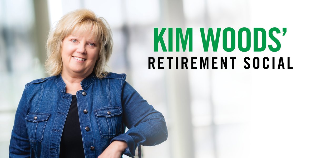 undalumni's tweet photo. We're sending Kim Woods, '82, off into retirement. 🎊 

Join us at the Gorecki Alumni Center on June 9 to help celebrate the impact she made on the @UofNorthDakota campus, its people, and beyond.

RSVP here: https://t.co/XDGToSCIm3 https://t.co/OeUybgzqRJ
