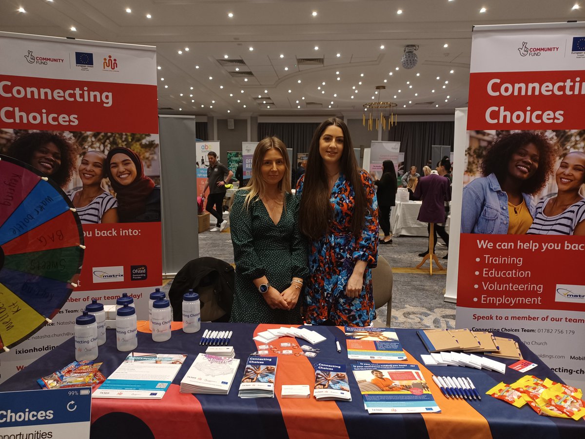 Did you catch our Connecting Choices team yesterday at the @DoubleTree? 👋 Our programme supports those furthest from work to enter training, education, volunteering or employment who live within the Stoke-on-Trent area. 😍 Find out more 👇 ixionholdings.com/connecting-cho… @TheJobFairs