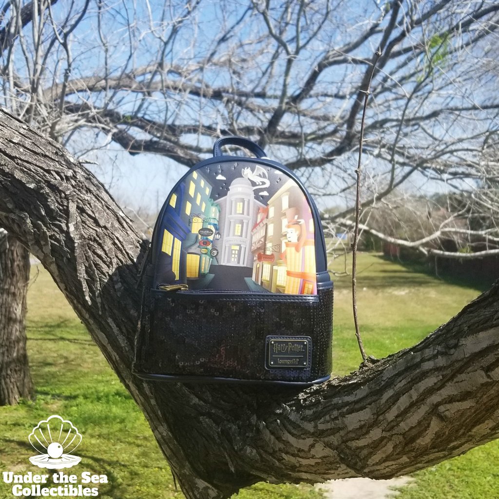 undertheseaco's tweet image. Harry Potter Diagon Alley Sequin Loungefly Mini Backpack in stock and ready to ship at Under the Sea Collectibles

#loungeflyaddict #loungeflyminibackpack #loveloungefly