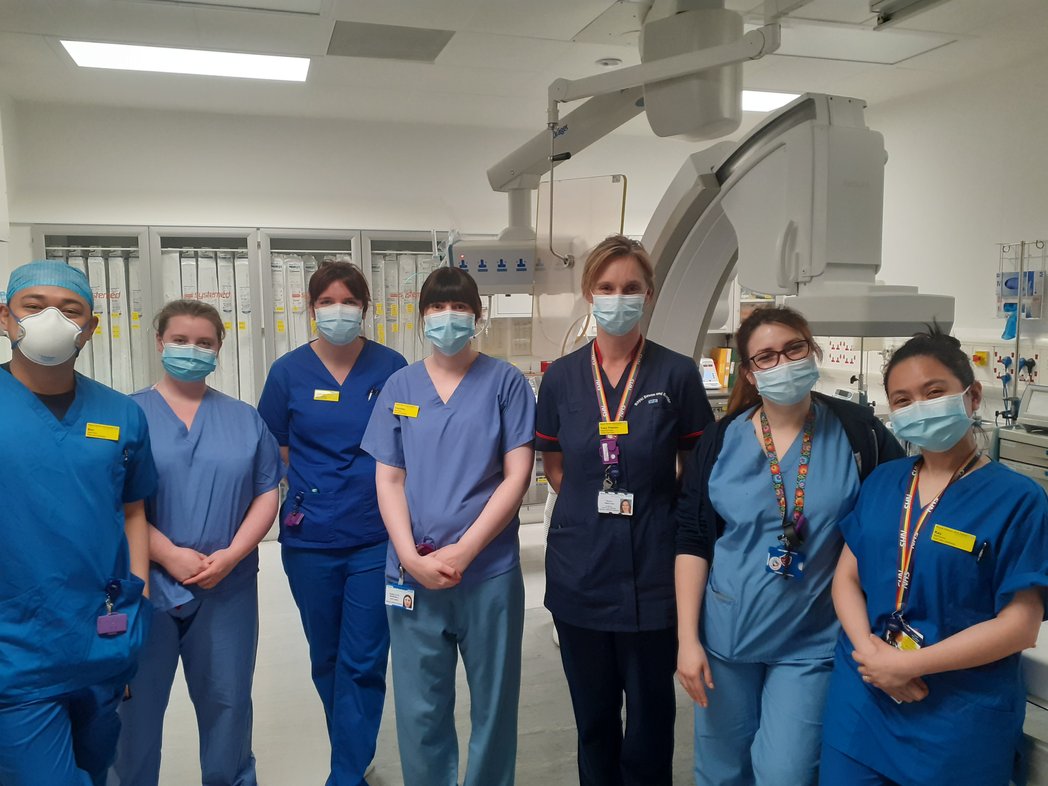 RdeCardiology's tweet image. Happy international nurses day from our Cath lab team! Who describe their work as amazing, interesting, heart stopping! But all with a friendly and supportive team! @RDEMedicine