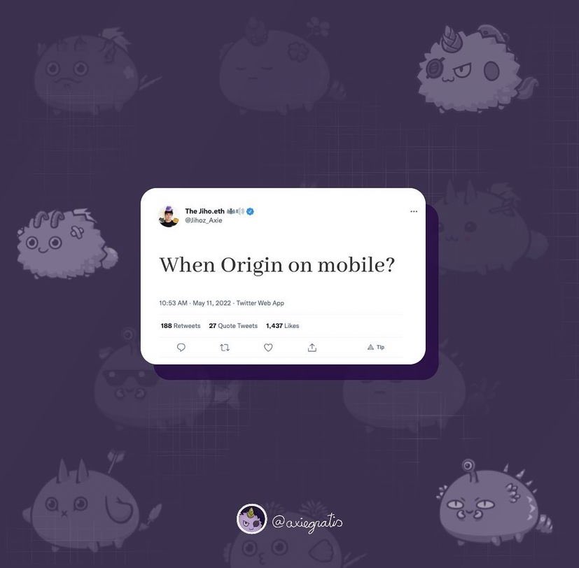 Hoy amanecimos con la respuesta del tweet de <a href="/Jihoz_Axie/">Jihoz.ron</a> ¡Origin ya está disponible para dispositivos móviles Android! 

Descárgalo aquí👇
welcome.skymavis.com/download/
 
Historia completa👇
axieinfinityes.substack.com/p/originmobile…