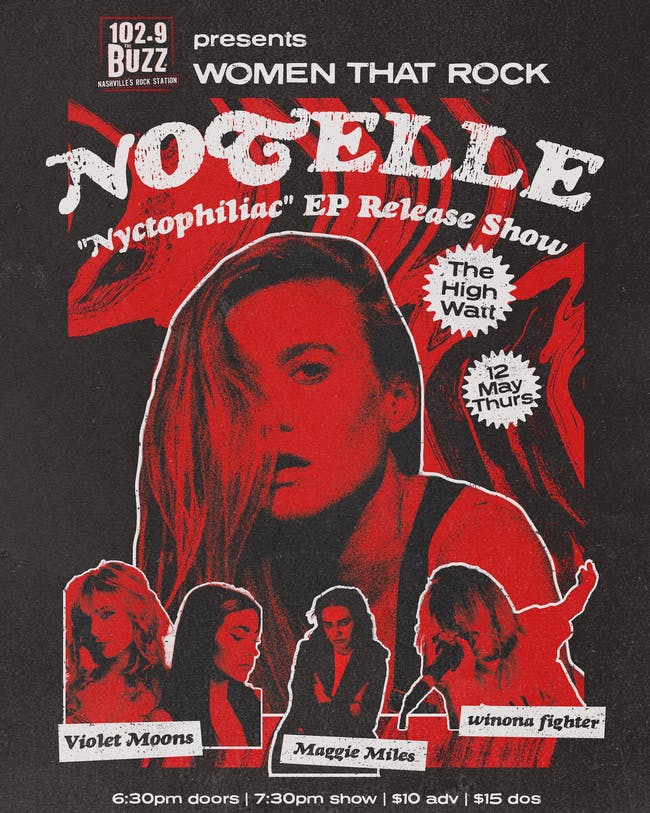 TONIGHT! Notelle: "Nyctophiliac" EP Release Show w/ Violet Moons, Maggie Miles, and Winona Fighter - an incredible pop line up - and the last one on Cannery Row ❤️

Tickets : bit.ly/3wlh0pz