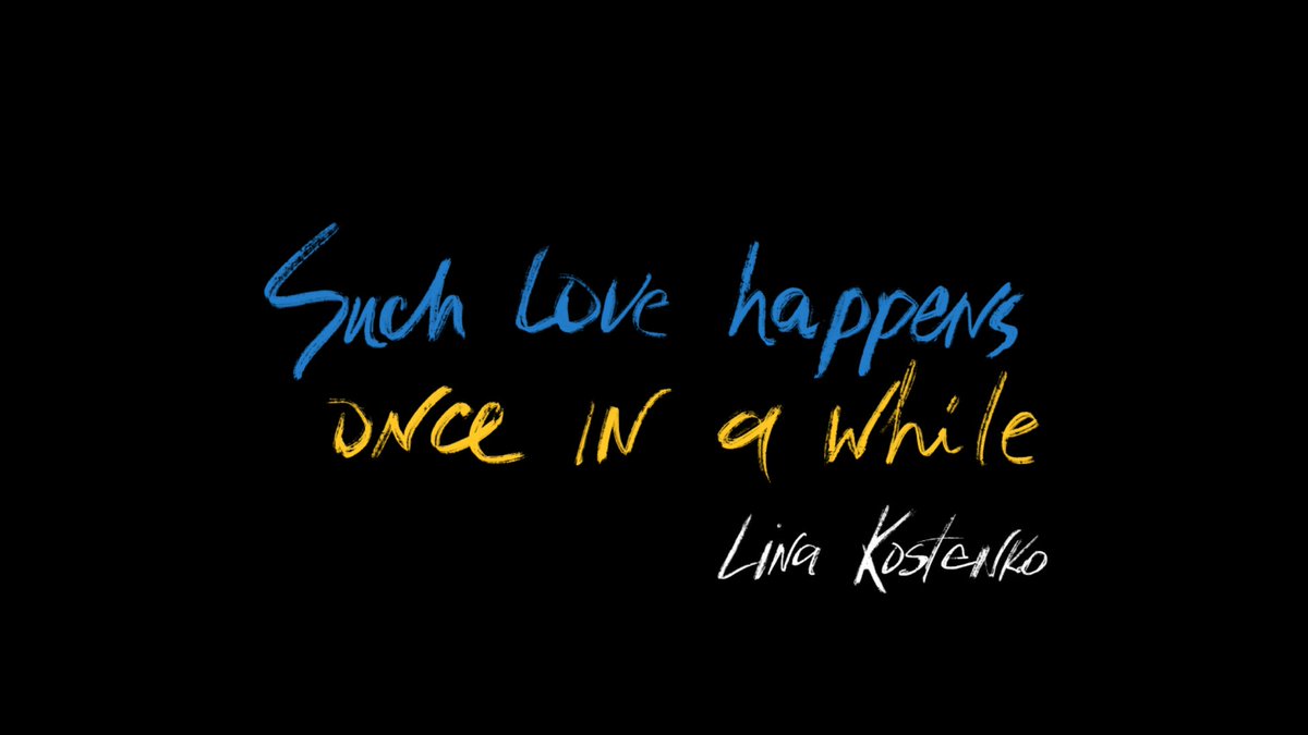 “Such love happens once in a while” - these words come from the Ukrainian poet and writer Lina Kostenko. The poem of love and memory speaks of emotions that will transcend the war. These words are a deep mark on Ukrainians hearts.

#ArtistsSupportUkraine #StandWithUkraine