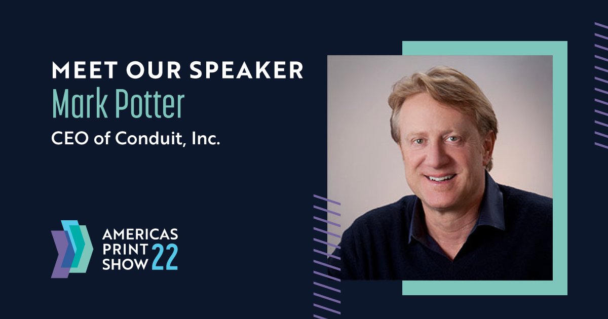 Meet Mark Potter - he is the CEO of <a href="/TheCANVASMag/">CANVAS Magazine</a> / <a href="/ConduitInc/">Conduit, Inc.</a> and one of our many presenters during this year's Americas Print Show. 

Attendance is FREE - Plan to pre-register online and learn more about our growing list of APS22 experiences. 

americasprintshow.com/speaker/mark-p…

#APS22