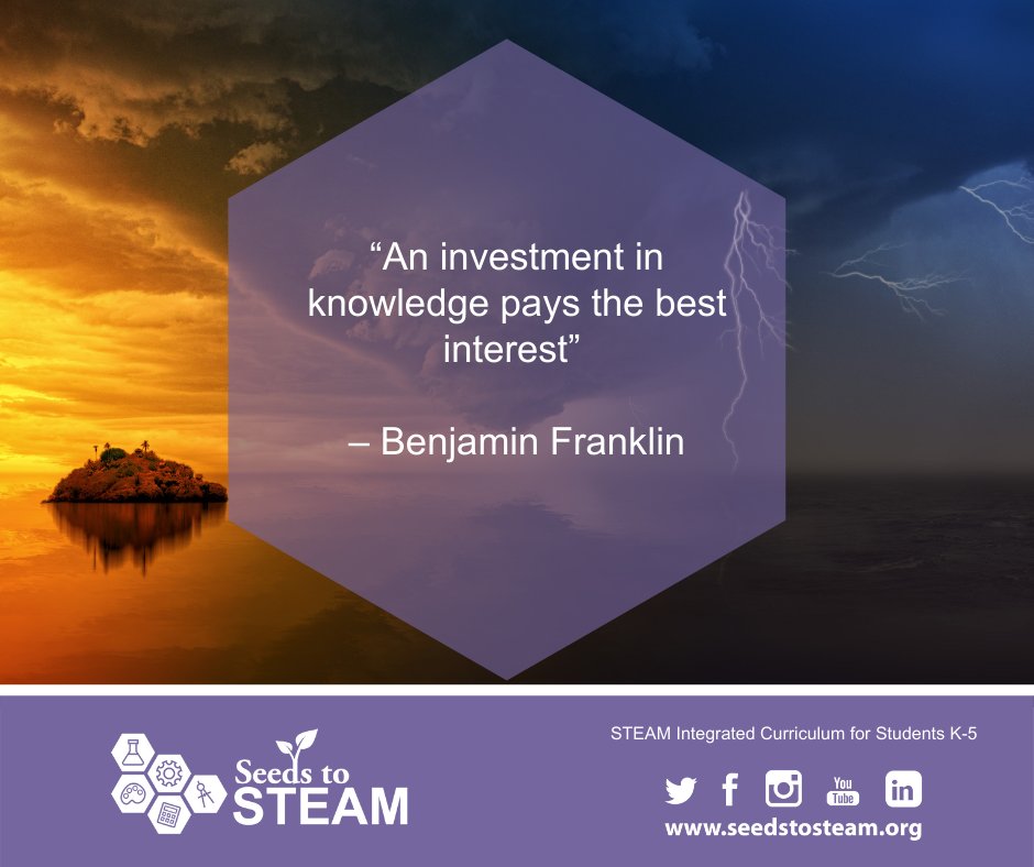 SeedstoSTEAM's tweet photo. ⭐ #TeacherMotivation “An investment in knowledge pays the best interest”  – Benjamin Franklin Follow us for teaching resources and STEAM unit updates! ⭐
-
#seedstosteam #iteach #iteachtoo #stemeducation #stemforkids #iteach345 #iteach456 #scienceteacher #scienceteachers https://t.co/rmEu4NgnpV