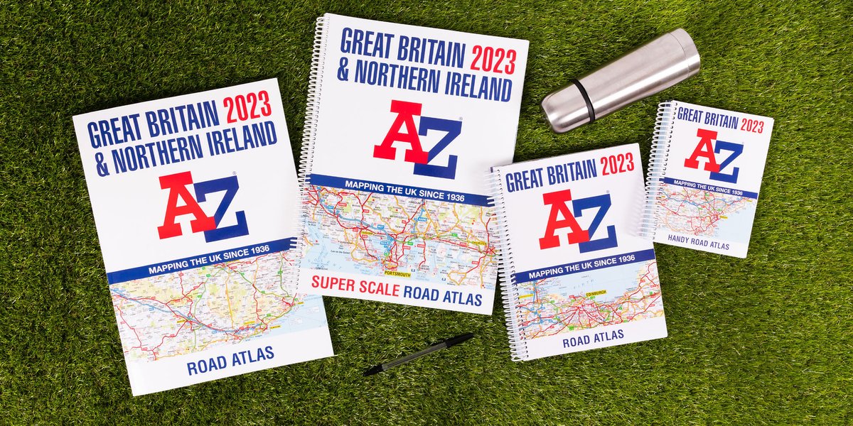 AZmaps's tweet photo. Our 2023 Road Atlases are here! ππΊοΈ
They're available in a variety of sizes to suit your needs, from a huge A3 spiral bound atlas to a handy A5 book that fits in your glovebox.
Explore the range: https://t.co/SWtmxSwTJG
#AZMaps https://t.co/dcK46IYIy3