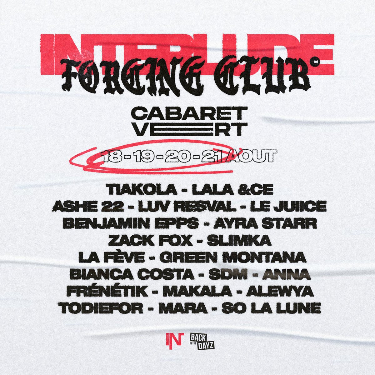 CabaretVert's tweet photo. π #CabaretVert x #ForcingClub β€οΈ
Cette annΓ©e, le Cabaret Vert collabore avec le FORCING CLUB de @backinthedayz pour la programmation Hip-hop du Greenfloor.
Alors, tu viens voir qui ?
π€ En partenariat avec @interludefrance
Infos & billetterie : https://t.co/c3eBf8CHqP
#CV22 https://t.co/PNxrHGDOFi