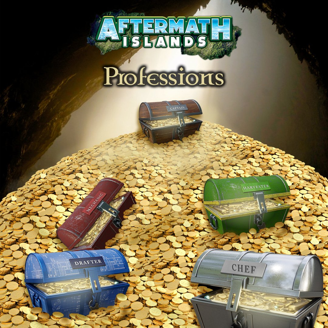 AftermathIsland's tweet photo. It's time to choose your profession within Aftermath Islands - with a chest filled with in-game utility tokens💰

A chef, mechanic, captain - there’s something for everyone!

Pick your profession today!  There are limited spaces for each job 👀✨

https://t.co/3YJpoIOfPj https://t.co/J7PPb3x7Zz