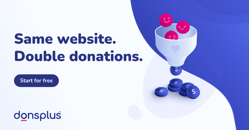doublegiving's tweet photo. Double your website donations with the same website with Donsplus - the #1 website donation widget.