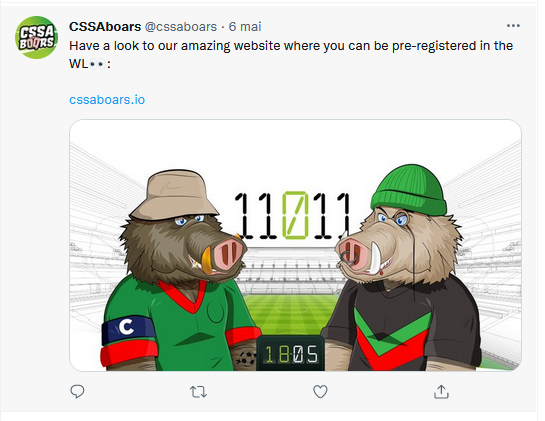 AllezSedan's tweet photo. Les crypto-supporters, ça n'existe pas et c'est pour ça que @cssaboars achète des likes et des followers. Selon les messages, 0 like ou plusieurs centaines et un post du 7 avril attire soudainement des dizaines de messages, tous le 11 mai. https://t.co/YGX2WuzdS1 https://t.co/I9uBVwuFI3