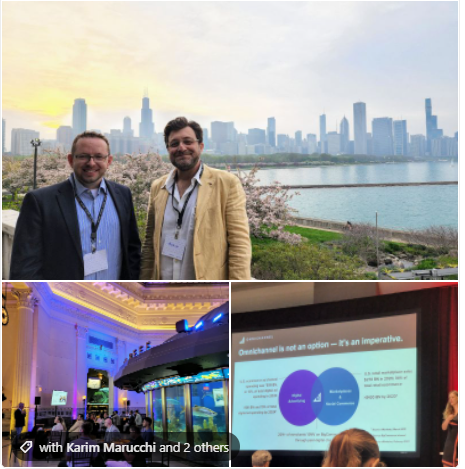 crowdfavorite's tweet photo. A few images from the @RetailInnovate Conference in Chicago this week!  @adambuckeridge, Director of Client Experience &amp; @karimmarucchi, CEO taking in the view between meetings, presentations &amp; connecting with amazing companies! #RIC22 #digitalagency #digitalstategy #cfteam https://t.co/eppnKYIF31