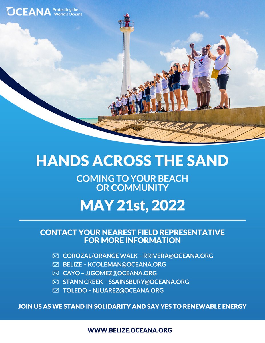Joins us for 'HATS' as we form lines this May 21st on your beaches, river banks, bridges, fields and even offices, to say NO to fossil fuels and YES to clean energy.

#handsacrossthesand #belize #notofossilfuels #yestocleanenergy