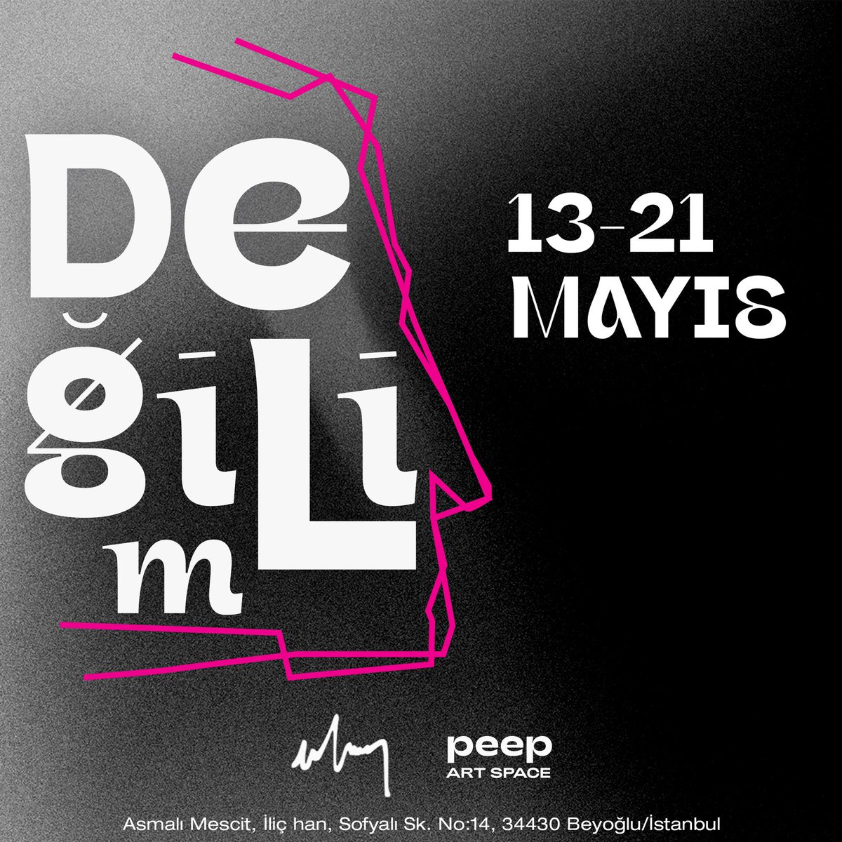 M4NM's tweet photo. ‘Değilim’ sergimiz yarın Beyoğlu Peep Art Space’te başlıyor. 9 gün ziyarete açık olacak sergi türlü konserler, performanslar, atölye ve söyleşiyle sizleri bekliyor. https://t.co/5Jf4DbWZdb