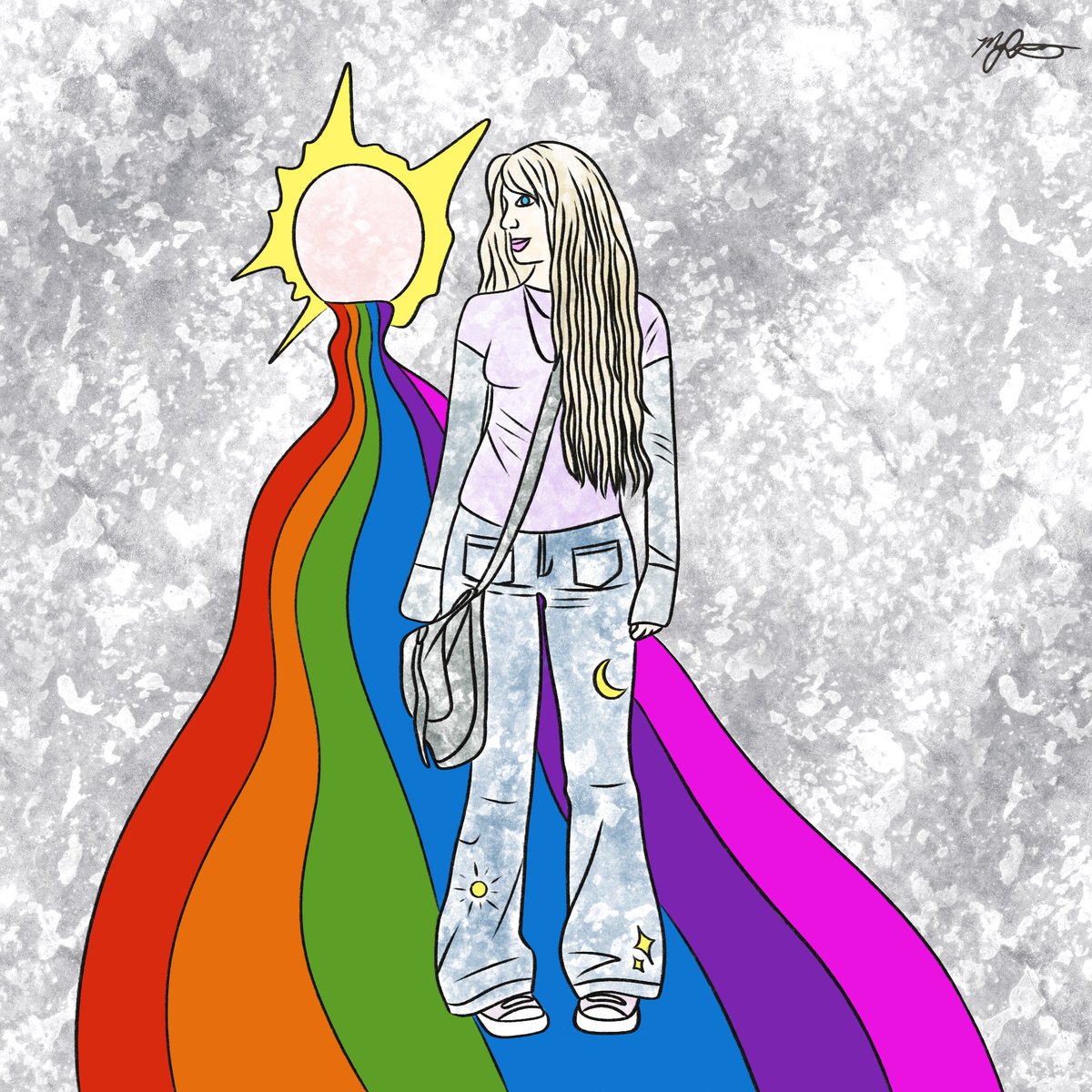 Did this lil sketch on my lunch break💗 always inspired by the fellow hippy queens I meet around town or see on socials $FTM