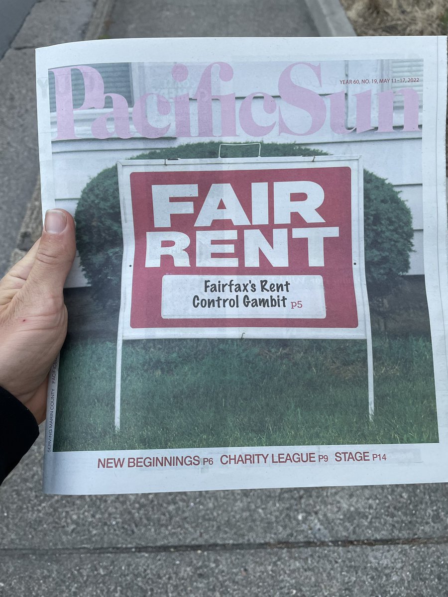 dsa_marin's tweet photo. Our campaign is on the front page of the @pacificsun today! 🔥 Read the latest on our efforts to pass rent control in Fairfax here: https://t.co/88VG2AVXgA https://t.co/vYIP9MCVr4