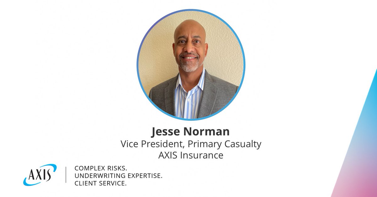 AXIS_Capital's tweet photo. #AXISInsurance is delighted to announce the appointment of Jesse Norman as Vice President of Primary Casualty. Jesse is responsible for writing new business, retaining profitable business and expanding our footprint in the Western region. Welcome, Jesse! #insurance https://t.co/jTUC0IzlLh