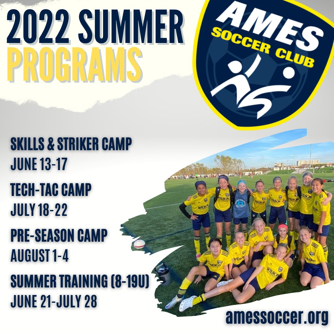 amessoccer's tweet photo. 📣 SUMMER PROGRAMMING 📣

We will once again be offering a full slate of summer programming open to all players, regardless of club or affiliation.

Questions? Contact Matt Laczniak/Ollie Johnston.

For more information visit our website:

https://t.co/rlf7QioHw3

#amessoccerclub https://t.co/wXXwyAIbte