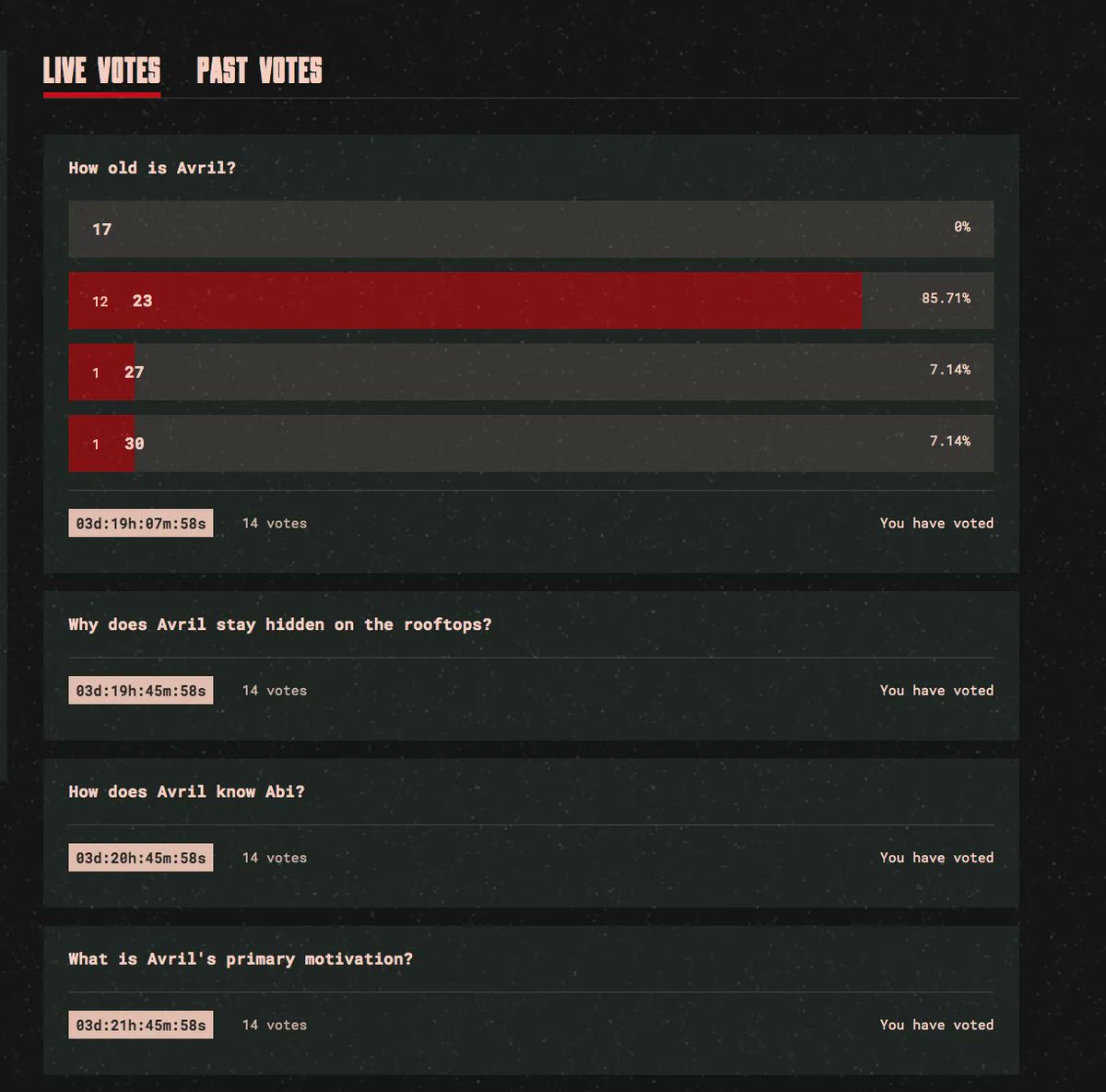 It’s time for the next round of voting! 

Now that you have selected Avril as Dashka's next character, it is time for you to build her story 

Check out buff.ly/3FnC0QH to see the next round of votes and decide her fate...

#web3 #NFT