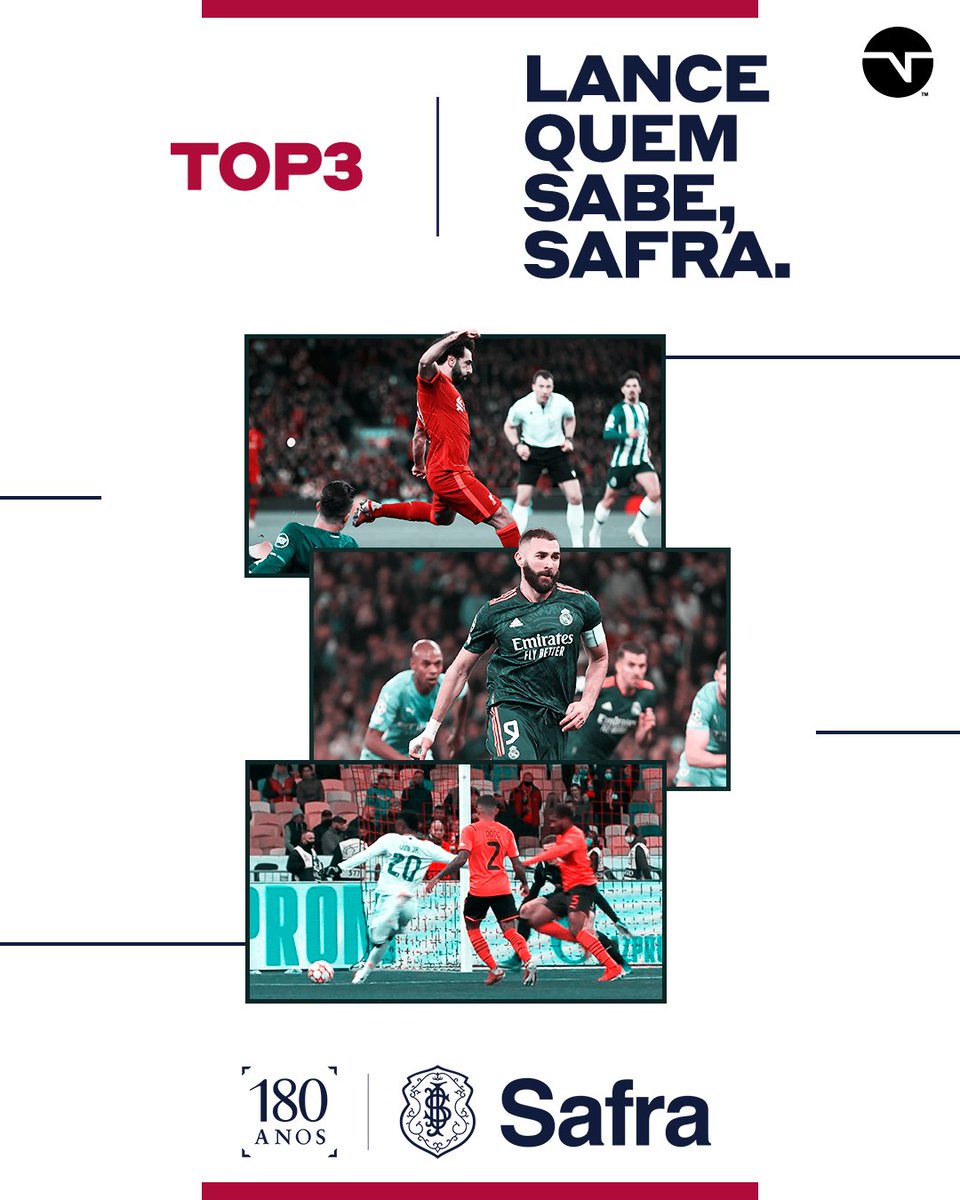 TNTSportsBR's tweet photo. 💥💥💥 Pra você, qual dessas jogadas foi o lance de quem sabe? Gol do Salah contra o Porto, cavadinha do Benzema contra o Man. City ou o gol de Vini Jr. contra o Shakhtar? 🤔 Conta aí pra gente! #QuemSabeSafra #BSCH @bancosafra https://t.co/dwm0jWugYU