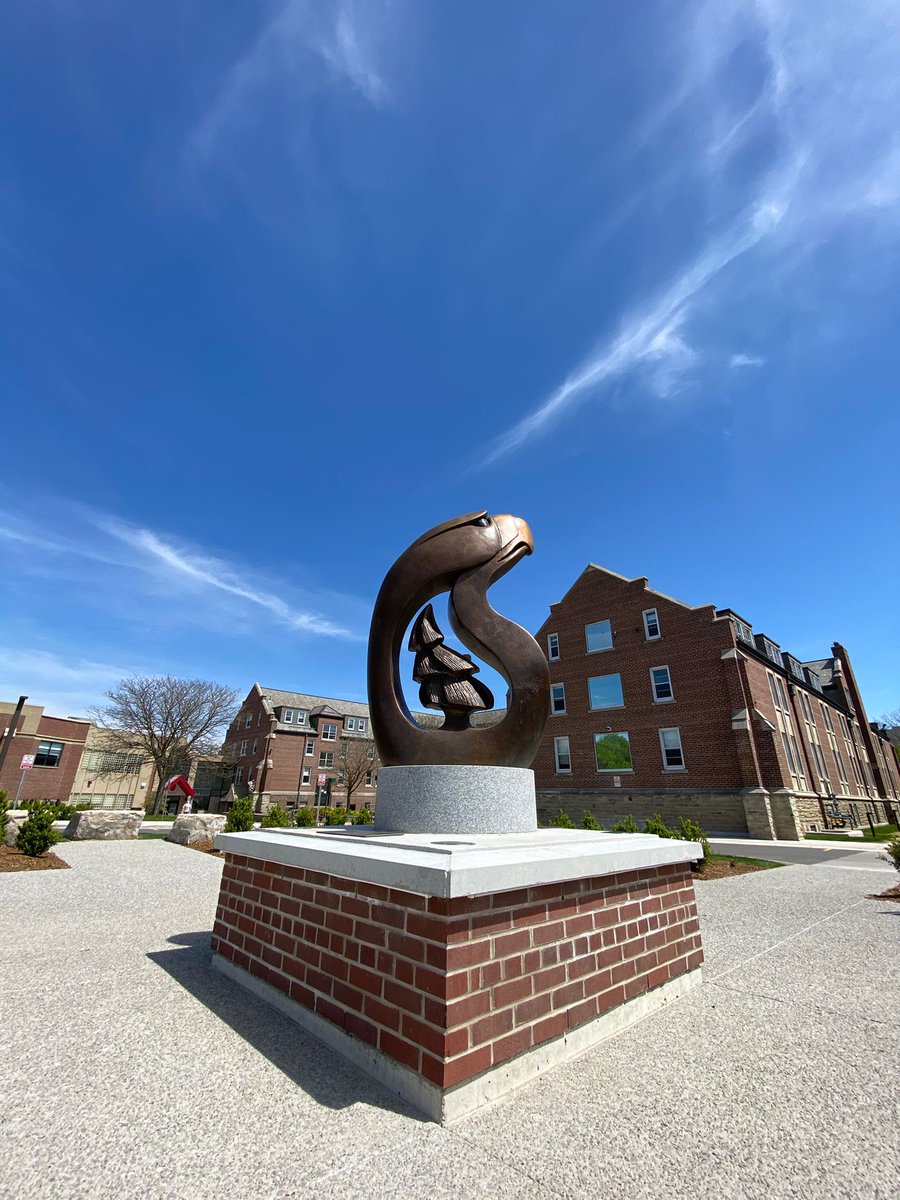 huronuni's tweet photo. This morning, we proudly unveiled Eagle Tree of Peace, a new statue at the heart of our community. 

Eagle Tree of Peace is a statue created by Leroy Henry, a Haudenosaunee artist from Six Nations of the Grand River. This statue will serve as a centerpiece for the Huron (1/4) https://t.co/u0Zdo5Oe6p