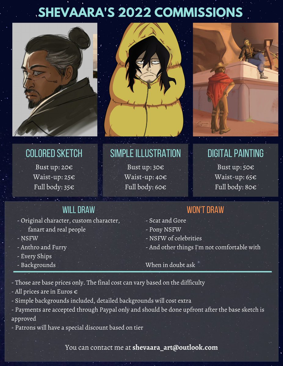 Shevaara_'s tweet photo. ✨ Commissions are open ✨

Special discount for patrons https://t.co/aB7DD10BOP
Contact me through mail or dm

#commissions #commissionsopen #artistsontwitter 

💙RTs are greatly appreciated 💜 https://t.co/dkur2F16YD