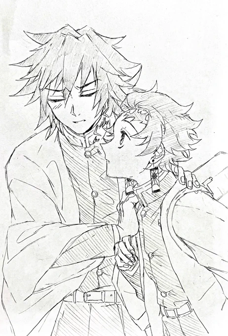 義炭イチャイチャしてほしい落描き 